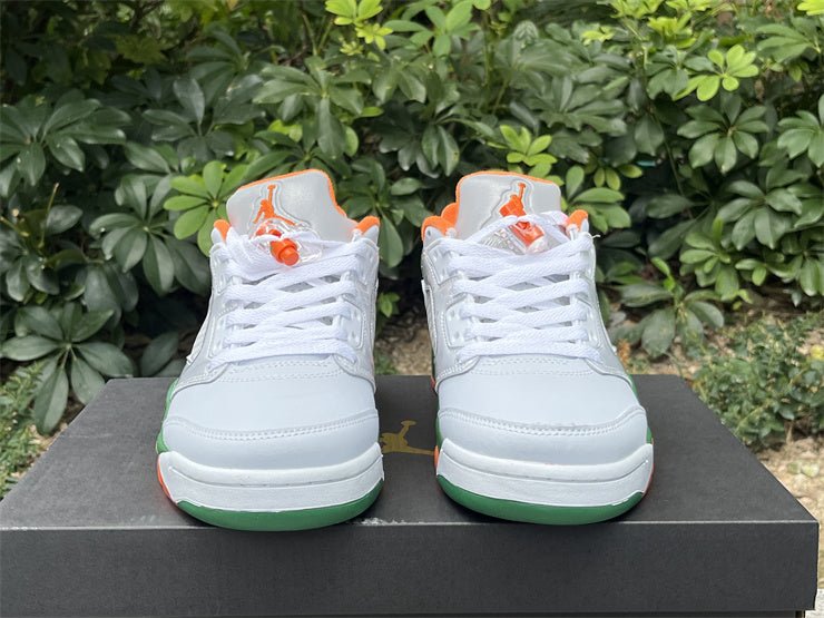 JORDAN 5 Low White/Orange/Green - Image 4