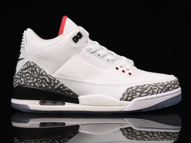AIR JORDAN 3 RETRO FREE THROW LINE WHITE CEMENT WHITE/BLACK