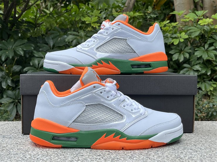 JORDAN 5 Low White/Orange/Green - Image 6
