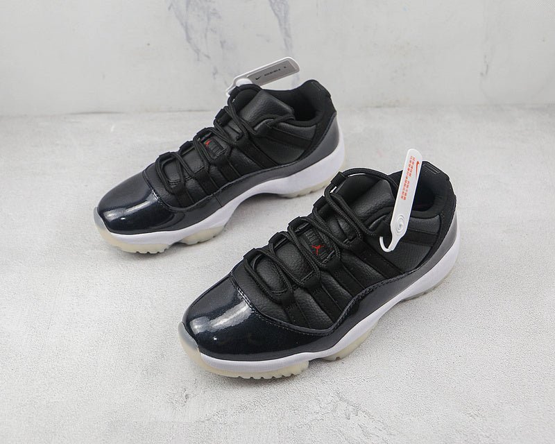 AIR JORDAN 11 RETRO LOW 72-10 BLACK/GYM RED/WHITE/SAIL - Image 4
