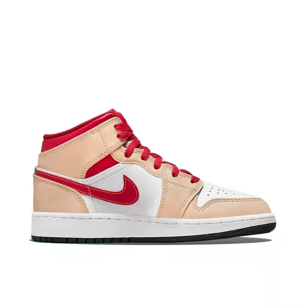 JORDAN 1 MID x LIGHT CURRY CARDINAL - Image 4