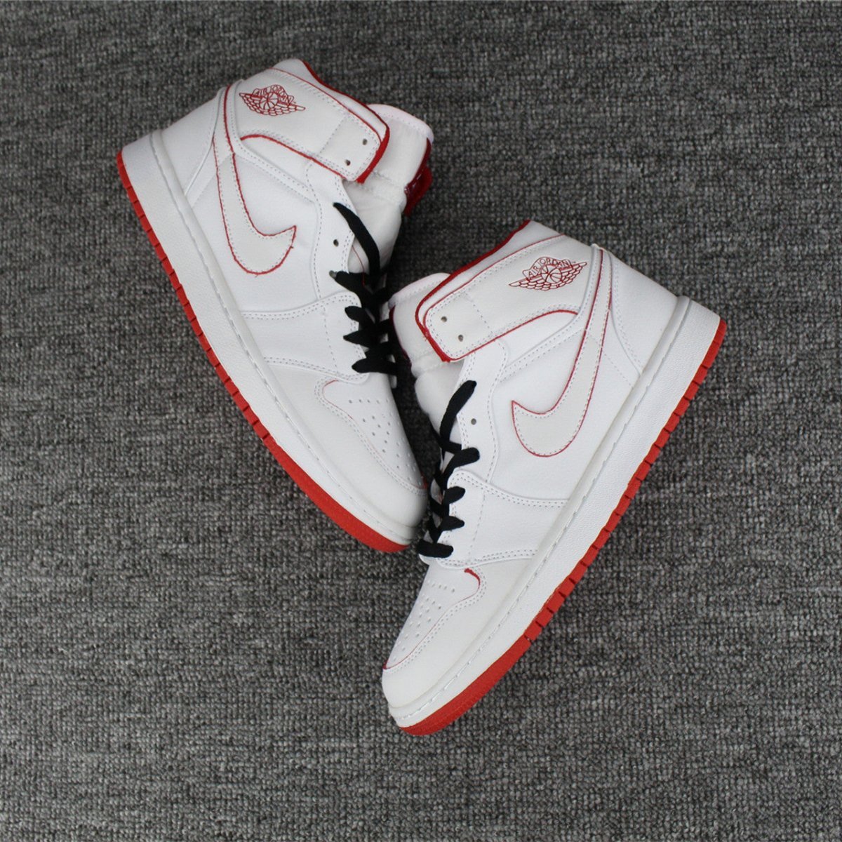 JORDAN 1 RETRO MID x WHITE GYM RED BLACK - Image 8