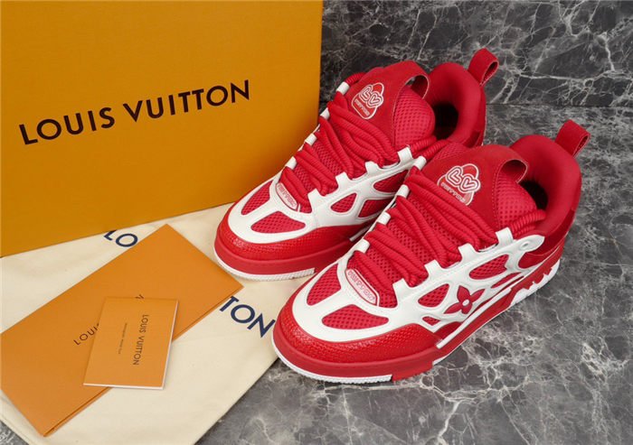 LOUIS VUITTON LV SKATE SNEAKER RED WHITE - Image 3
